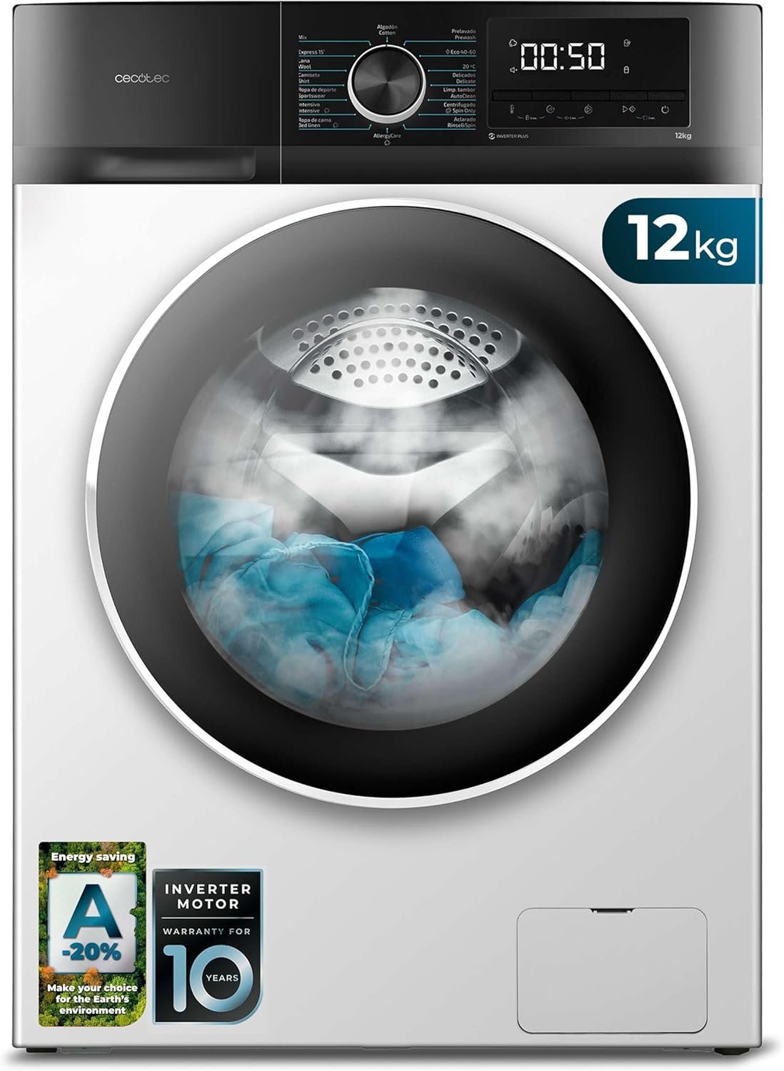 Lavadora Cecotec Bolero DressCode 12500 Inverter 12kg