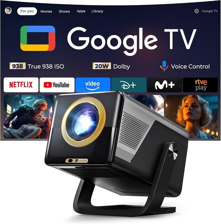 Google TV Proyector portátil con Netflix 4K y Dolby